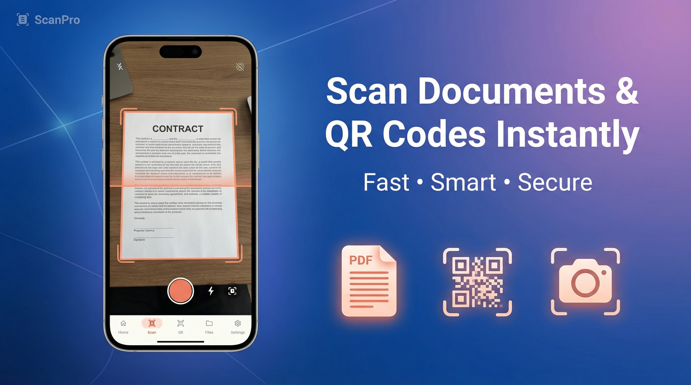 ScanPro App Screenshot - Document Scanner Interface